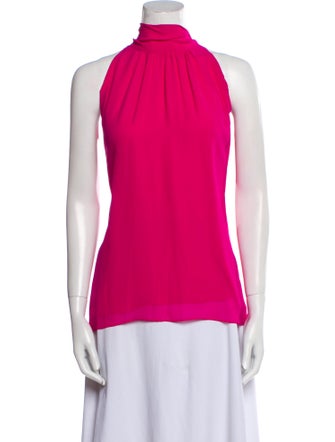Jessie Liu Collection Silk Mock Neck Blouse