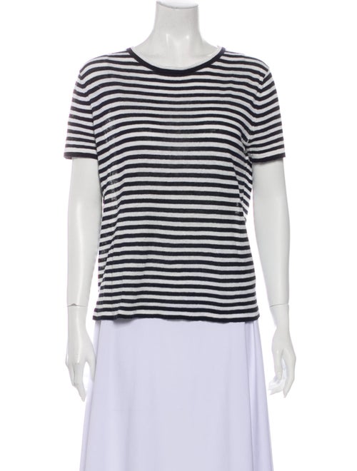 Jenni Kayne Linen Striped T-Shirt Black