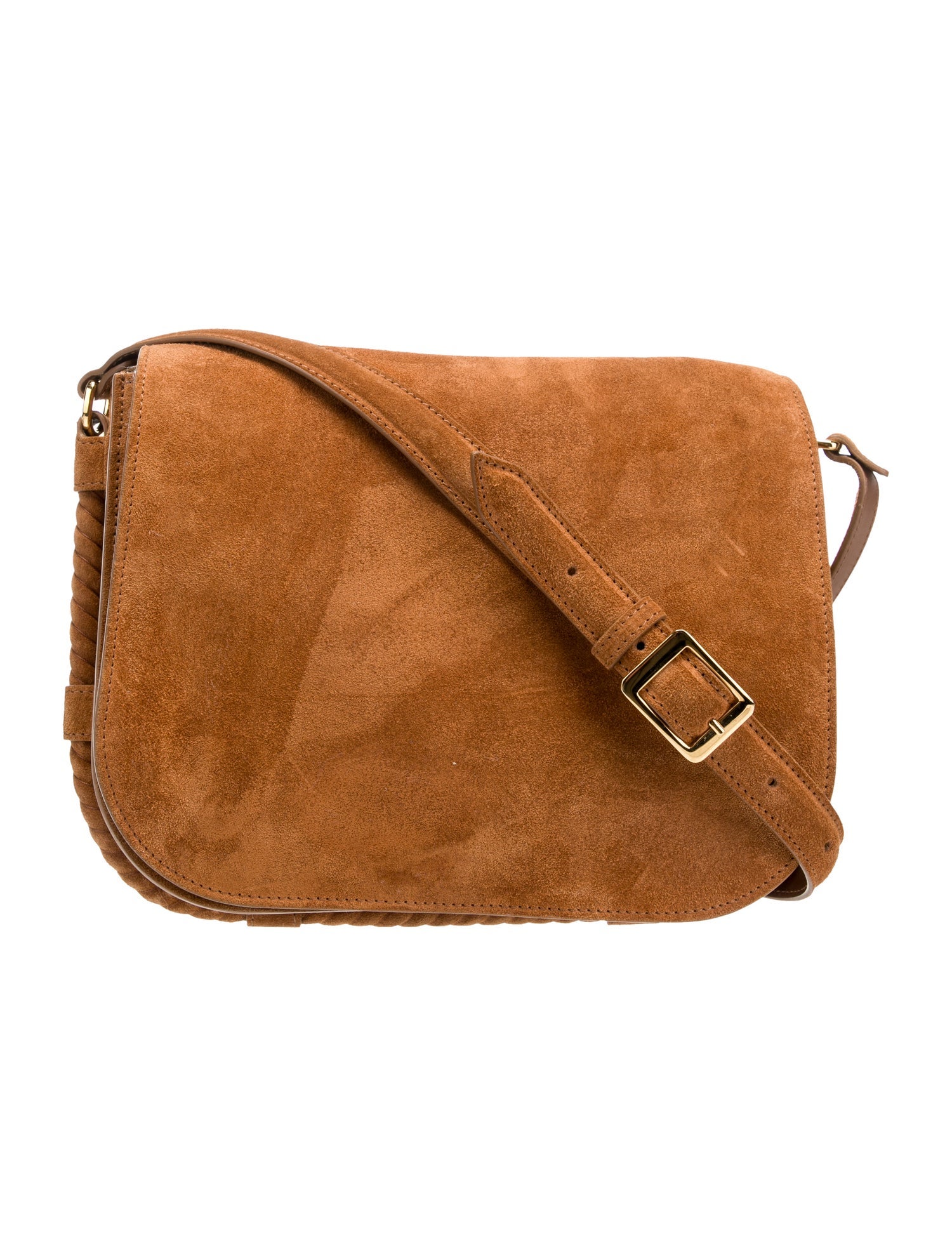Saint Laurent Suede Small Flap Crossbody Bag Brown Crossbody Bags
