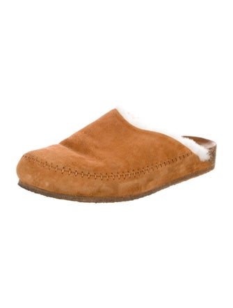 Jenni Kayne Suede Faux Fur Trim Mules