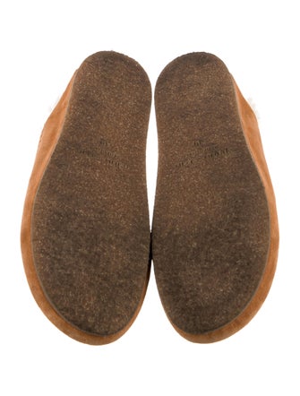 Jenni Kayne Suede Faux Fur Trim Mules