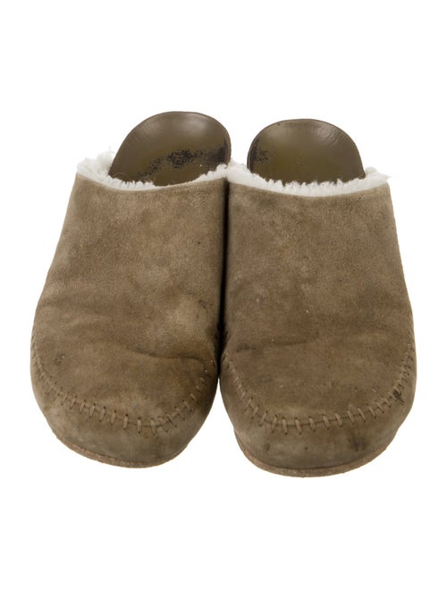 Jenni Kayne Suede Fur Trim Mules