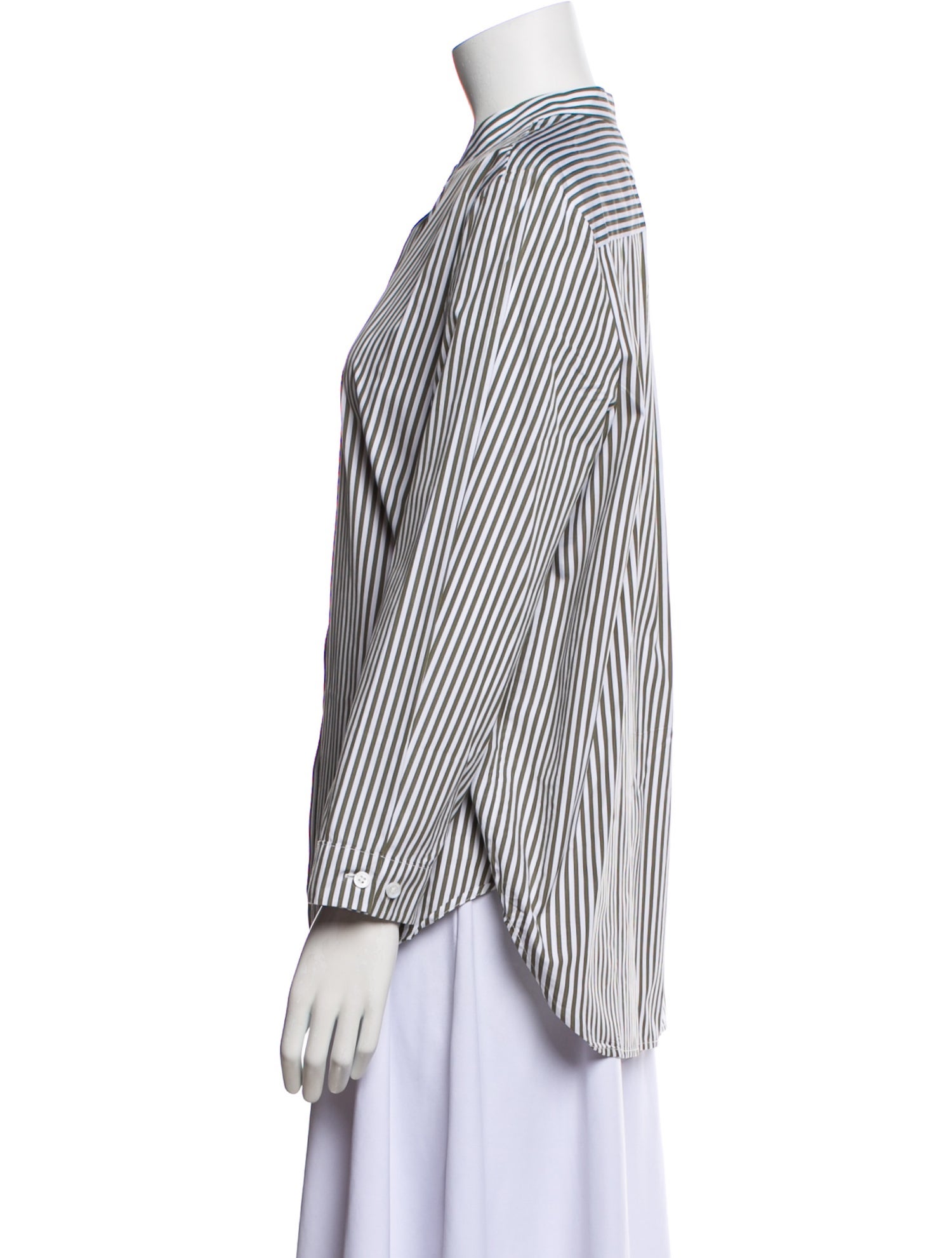 Jenni Kayne Striped Three-Quarter Sleeve Button-Up Top