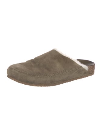 Jenni Kayne Suede Fur Trim Mules