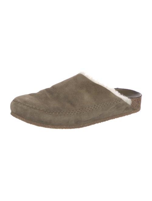 Jenni Kayne Suede Fur Trim Mules