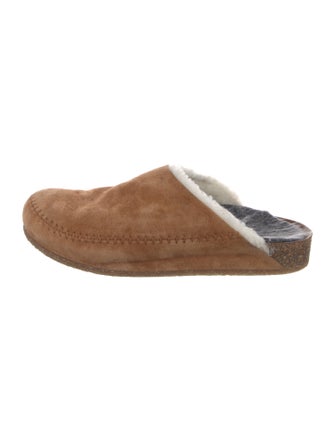 Jenni Kayne Suede Faux Fur Trim Mules