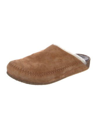 Jenni Kayne Suede Faux Fur Trim Mules