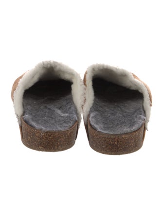 Jenni Kayne Suede Faux Fur Trim Mules