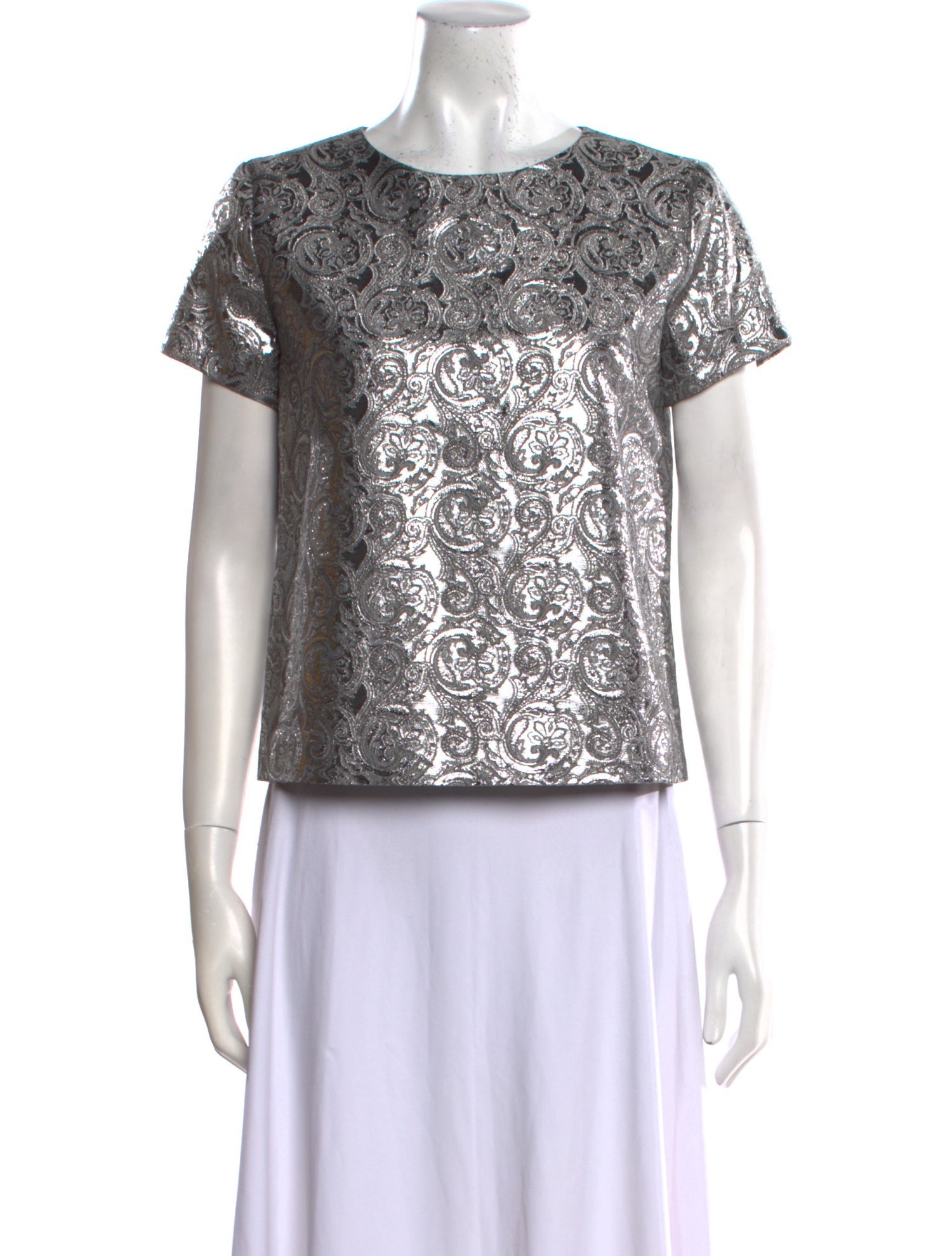 Jenni Kayne Lace Pattern Crew Neck Top