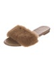 Jenni Kayne Leather Fur Trim Slides