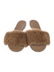 Jenni Kayne Leather Fur Trim Slides