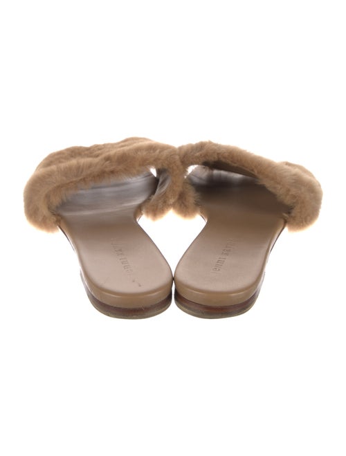 Jenni Kayne Leather Fur Trim Slides