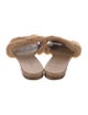 Jenni Kayne Leather Fur Trim Slides