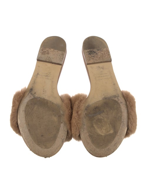 Jenni Kayne Leather Fur Trim Slides