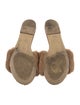 Jenni Kayne Leather Fur Trim Slides