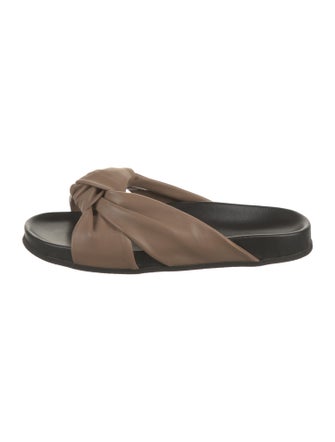 Jenni Kayne Leather Pleated Accents Slides