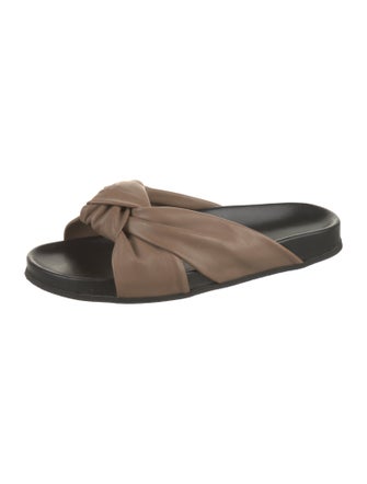 Jenni Kayne Leather Pleated Accents Slides