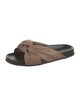 Jenni Kayne Leather Pleated Accents Slides