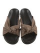 Jenni Kayne Leather Pleated Accents Slides