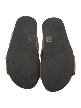 Jenni Kayne Leather Pleated Accents Slides