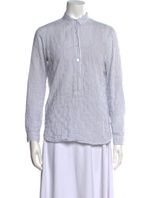 Jenni Kayne Striped Mock Neck Button-Up Top