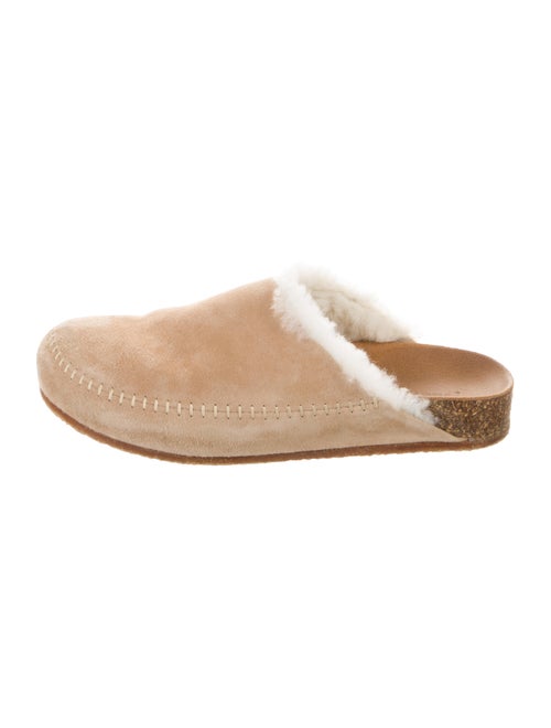Jenni Kayne Suede Fur Trim Mules