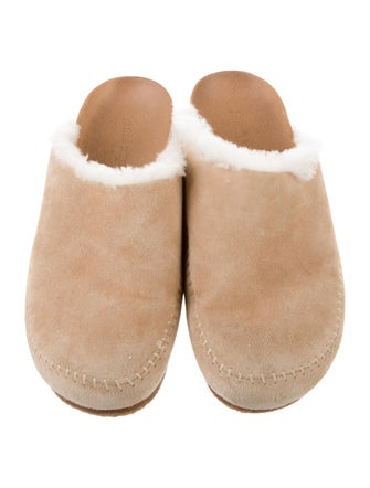 Jenni Kayne Suede Fur Trim Mules