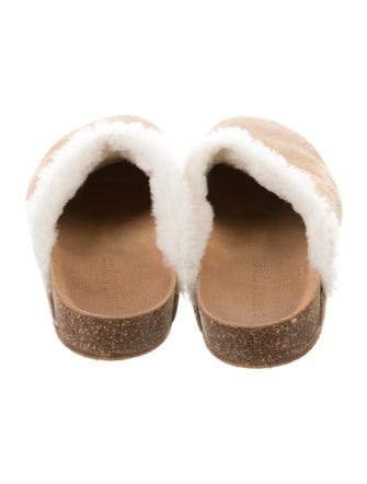 Jenni Kayne Suede Fur Trim Mules