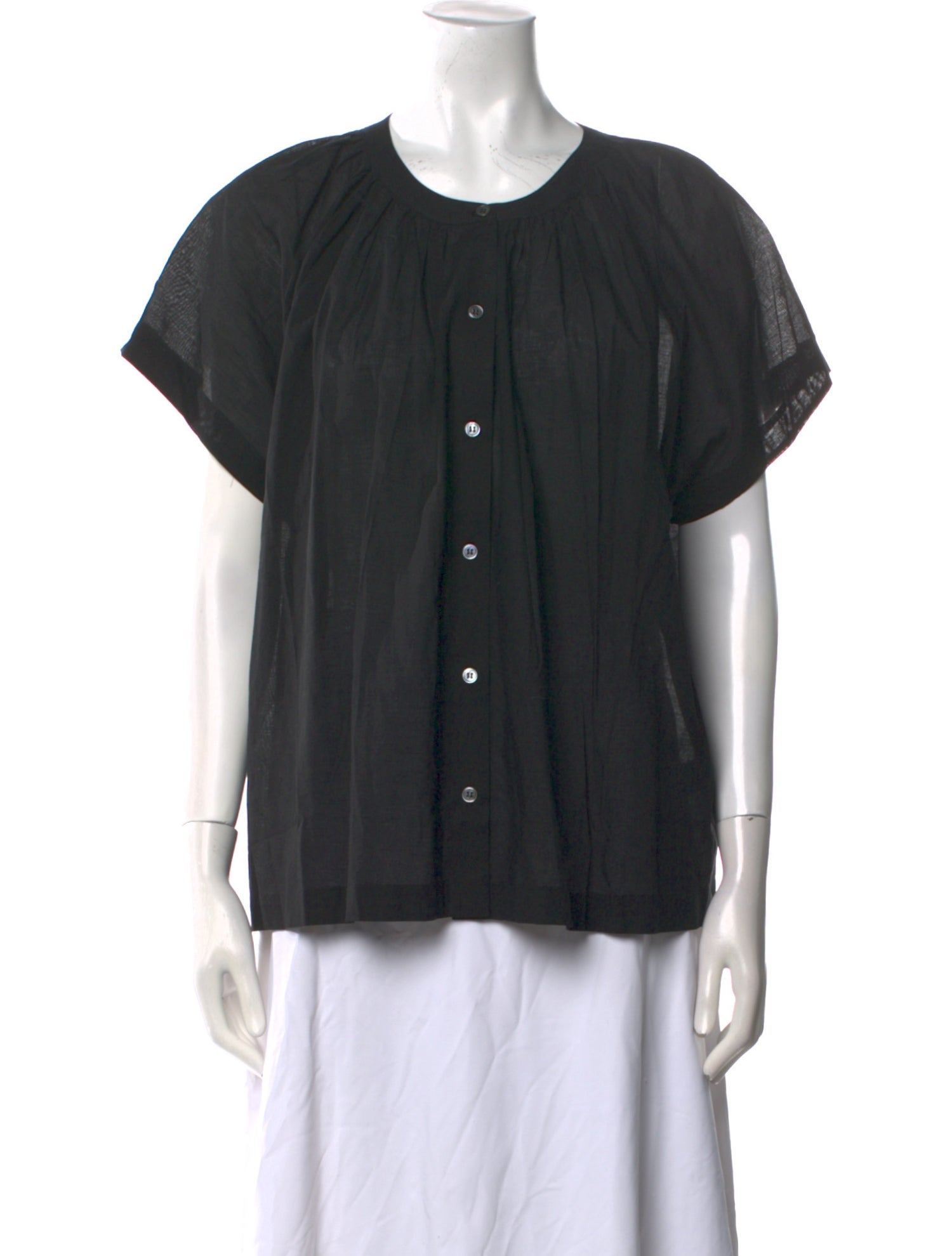 Jenni Kayne Scoop Neck Short Sleeve Button-Up Top