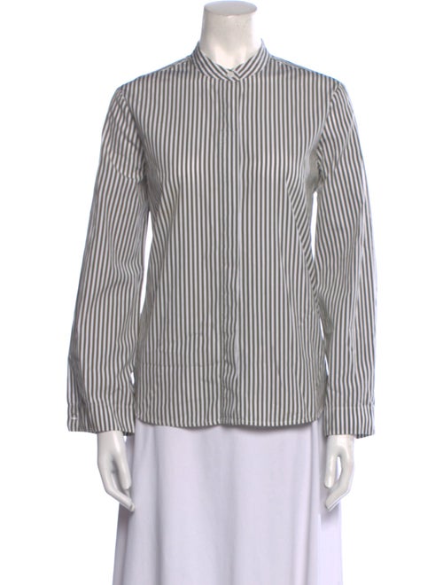 Jenni Kayne Striped Mock Neck Button-Up Top