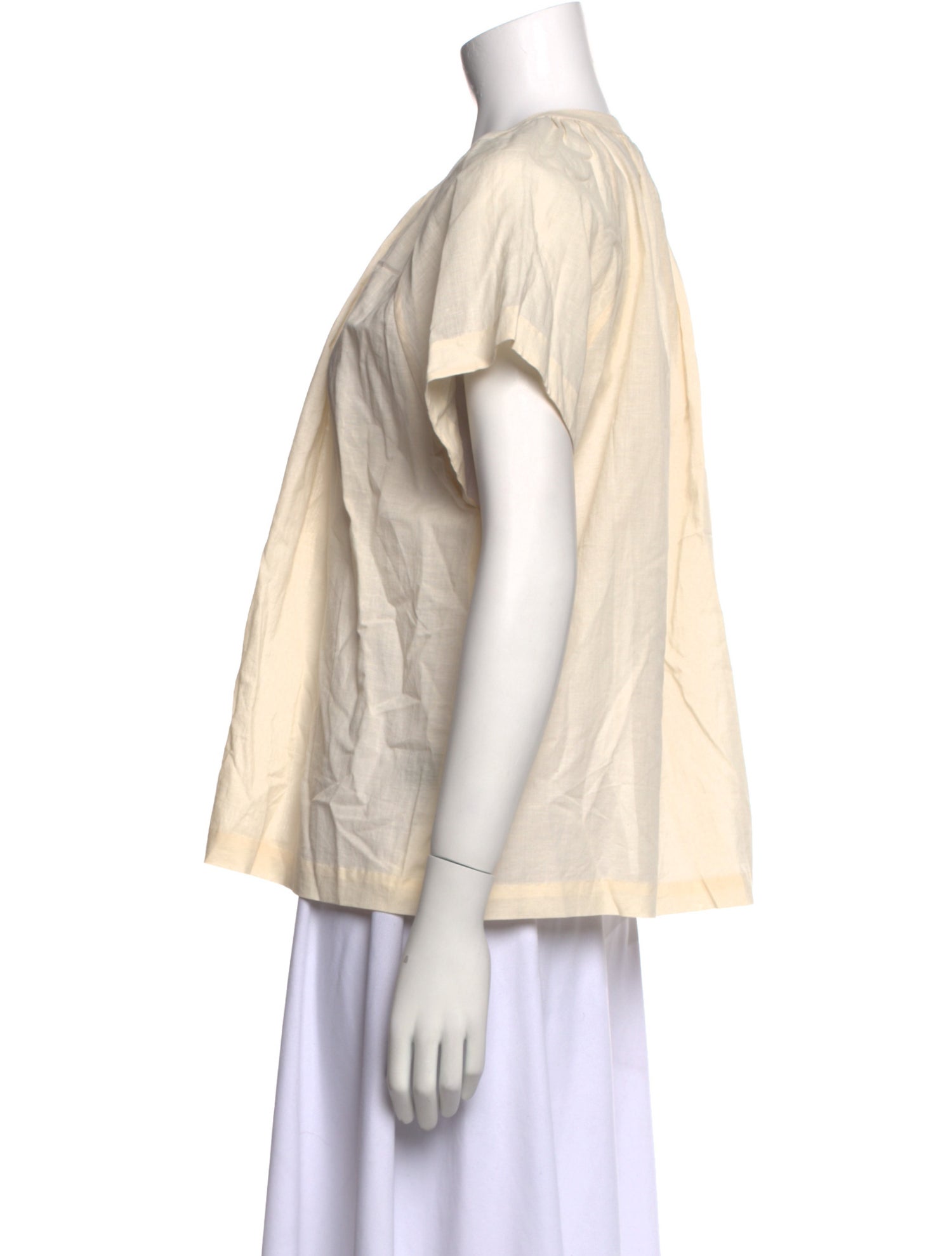 Jenni Kayne Crew Neck Short Sleeve Button-Up Top