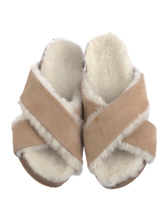Jenni Kayne Suede Fur Trim Slides