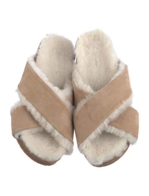Jenni Kayne Suede Fur Trim Slides