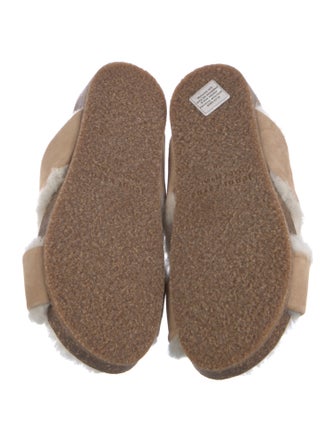 Jenni Kayne Suede Fur Trim Slides