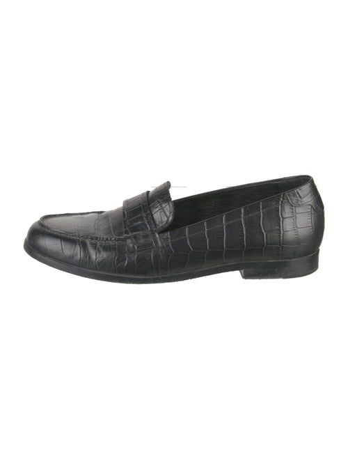 Jenni Kayne Embossed Leather Whipstitch Trim Loafers