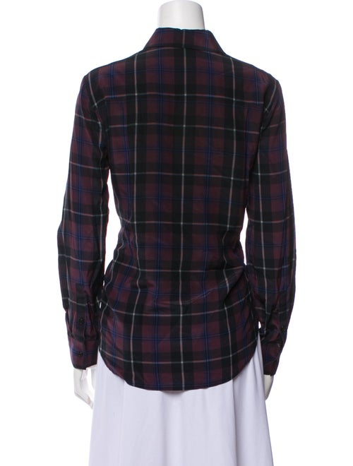 Jenni Kayne Silk Plaid Print Button-Up Top