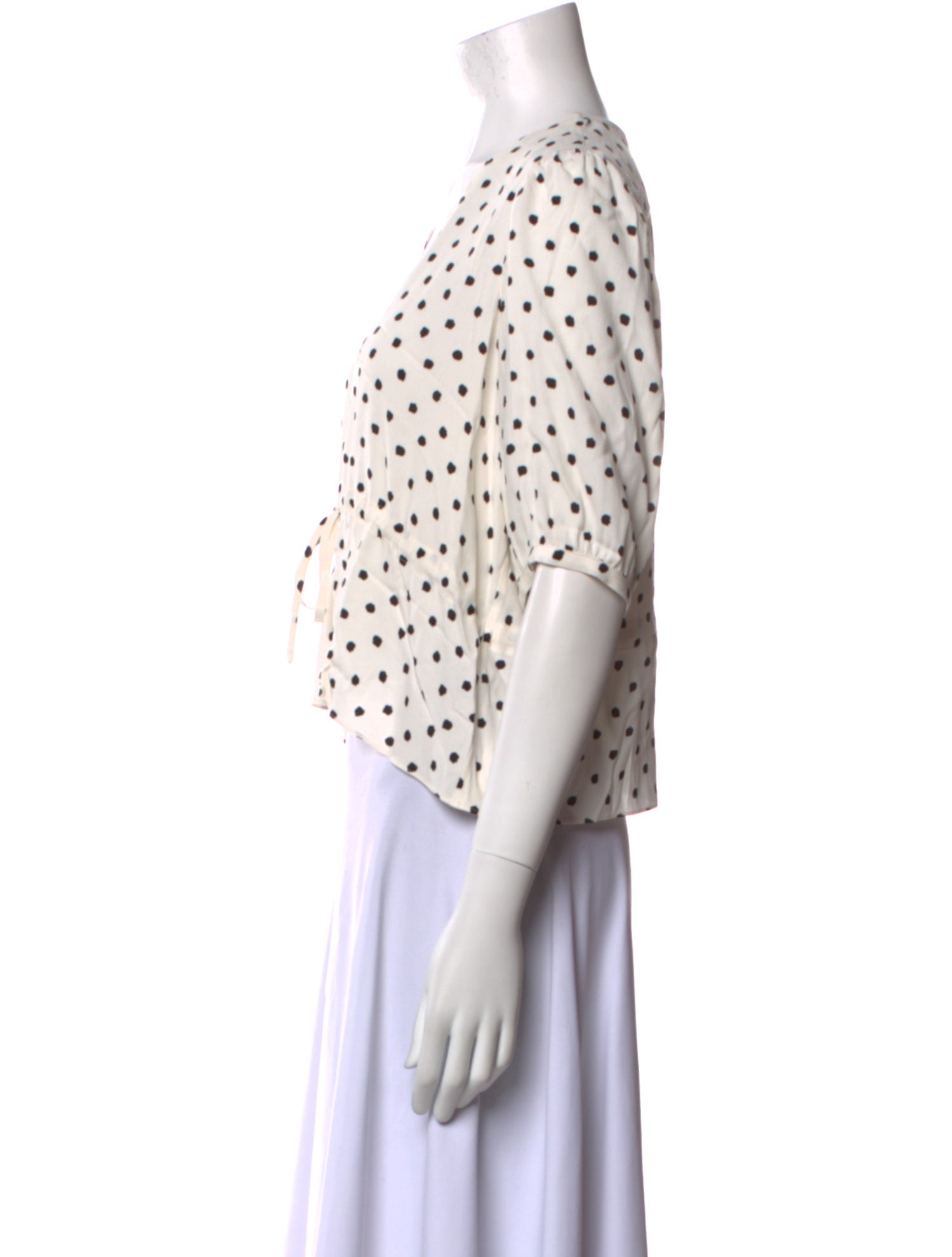 Jenni Kayne Polka Dot Print V-Neck Crop Top