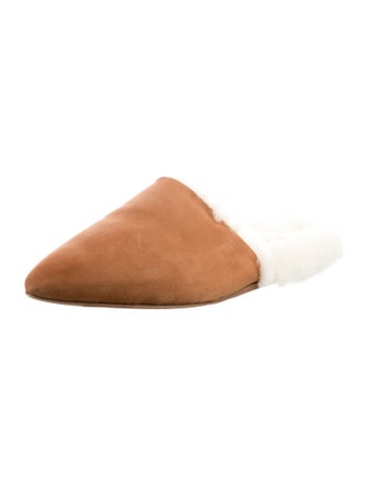 Jenni Kayne Suede Fur Trim Mules