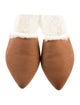 Jenni Kayne Suede Fur Trim Mules