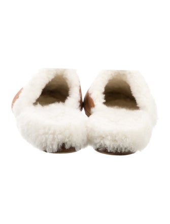Jenni Kayne Suede Fur Trim Mules