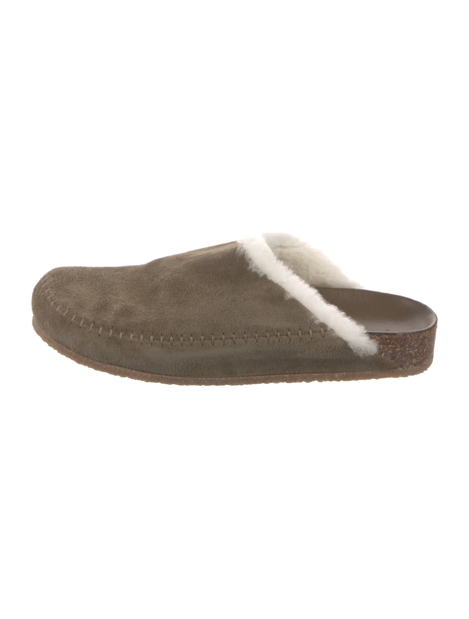 Jenni Kayne Suede Fur Trim Mules
