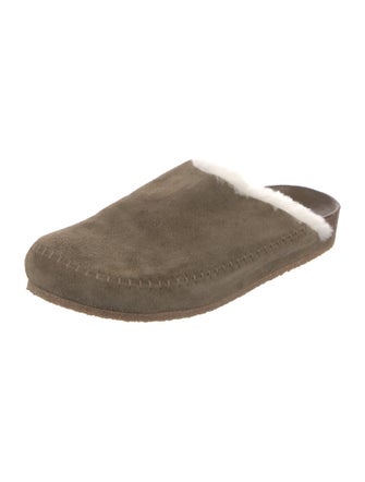Jenni Kayne Suede Fur Trim Mules