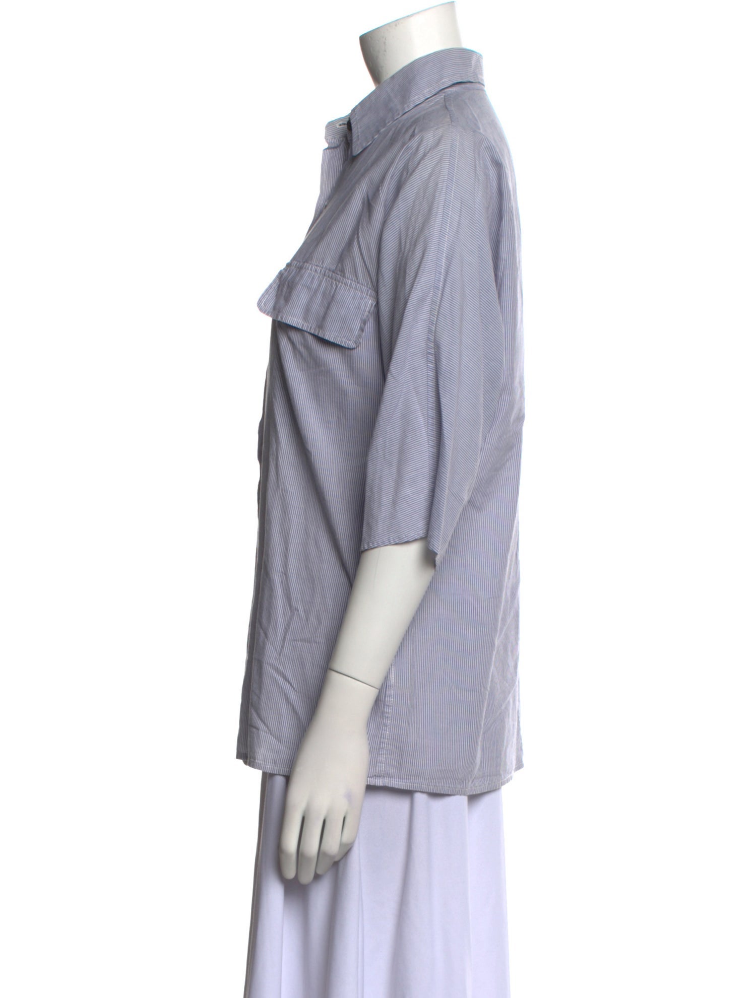 Jenni Kayne Striped Three-Quarter Sleeve Button-Up Top