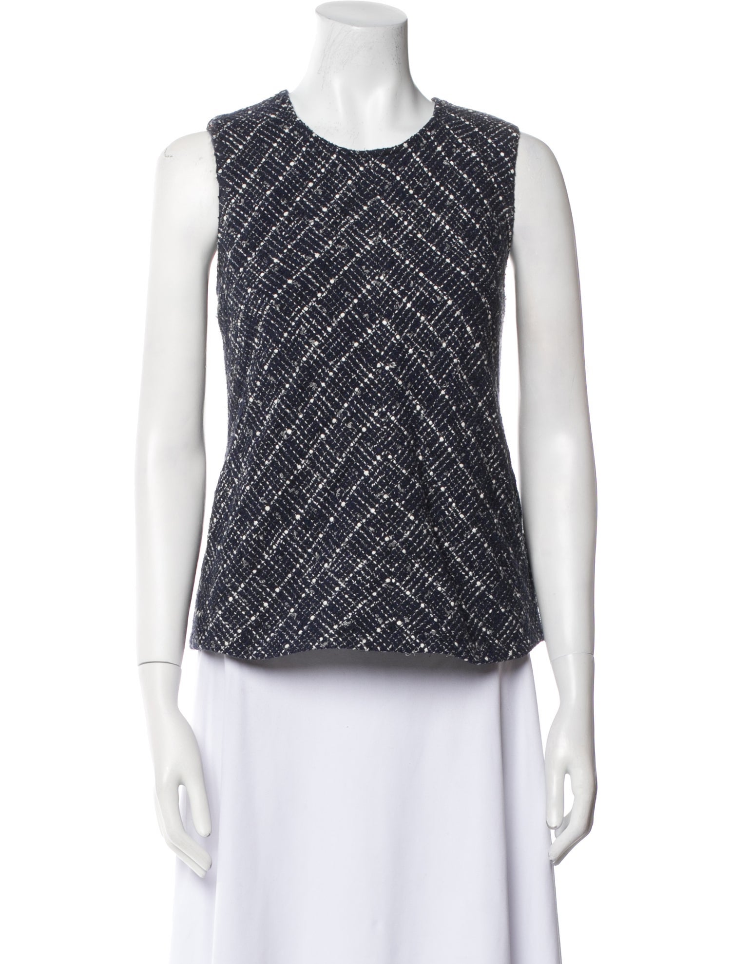 Jenni Kayne Tweed Pattern Scoop Neck Sweater