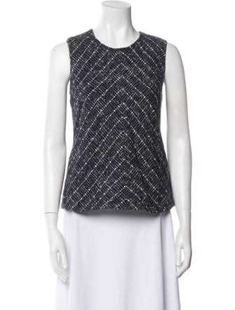 Jenni Kayne Tweed Pattern Scoop Neck Sweater