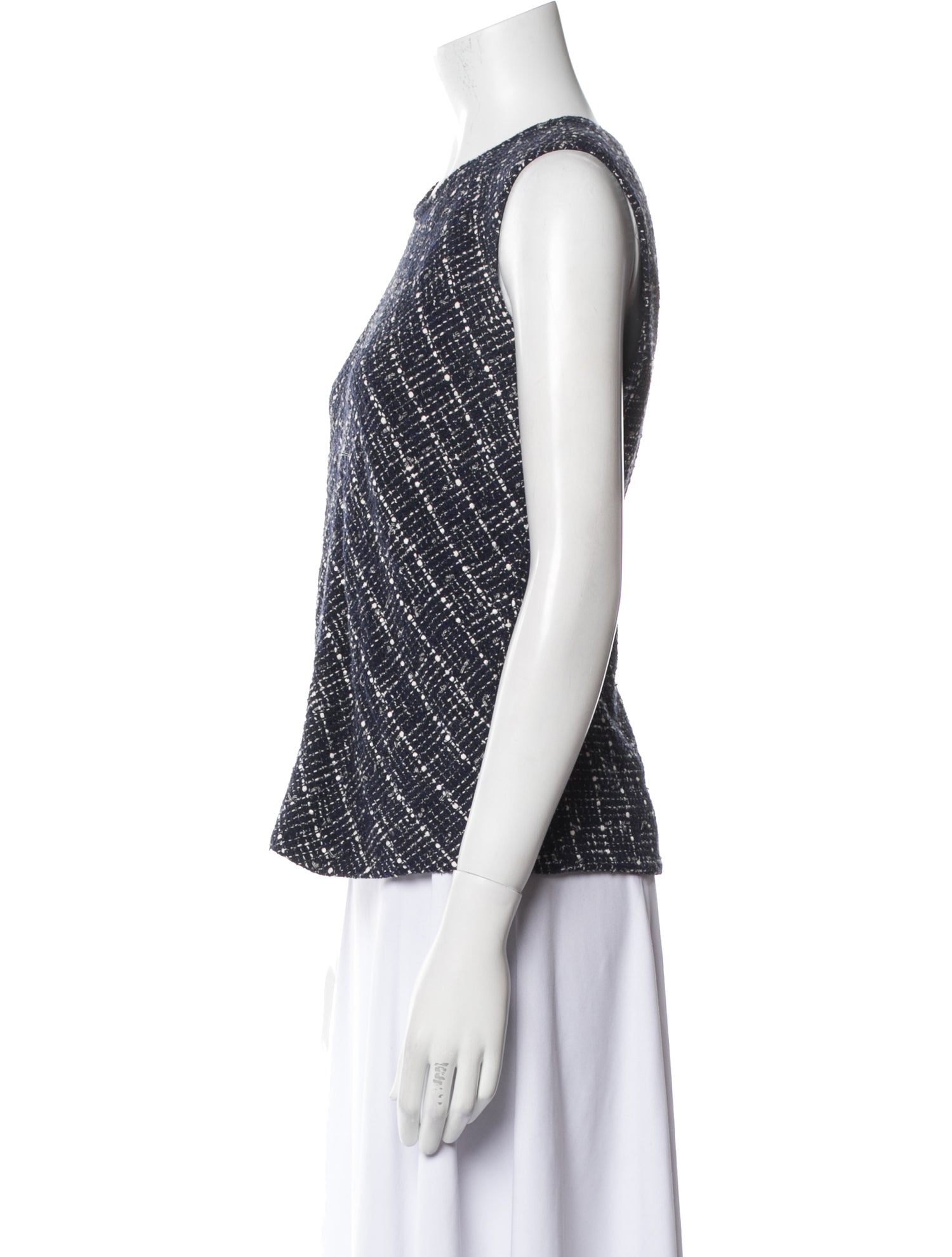 Jenni Kayne Tweed Pattern Scoop Neck Sweater