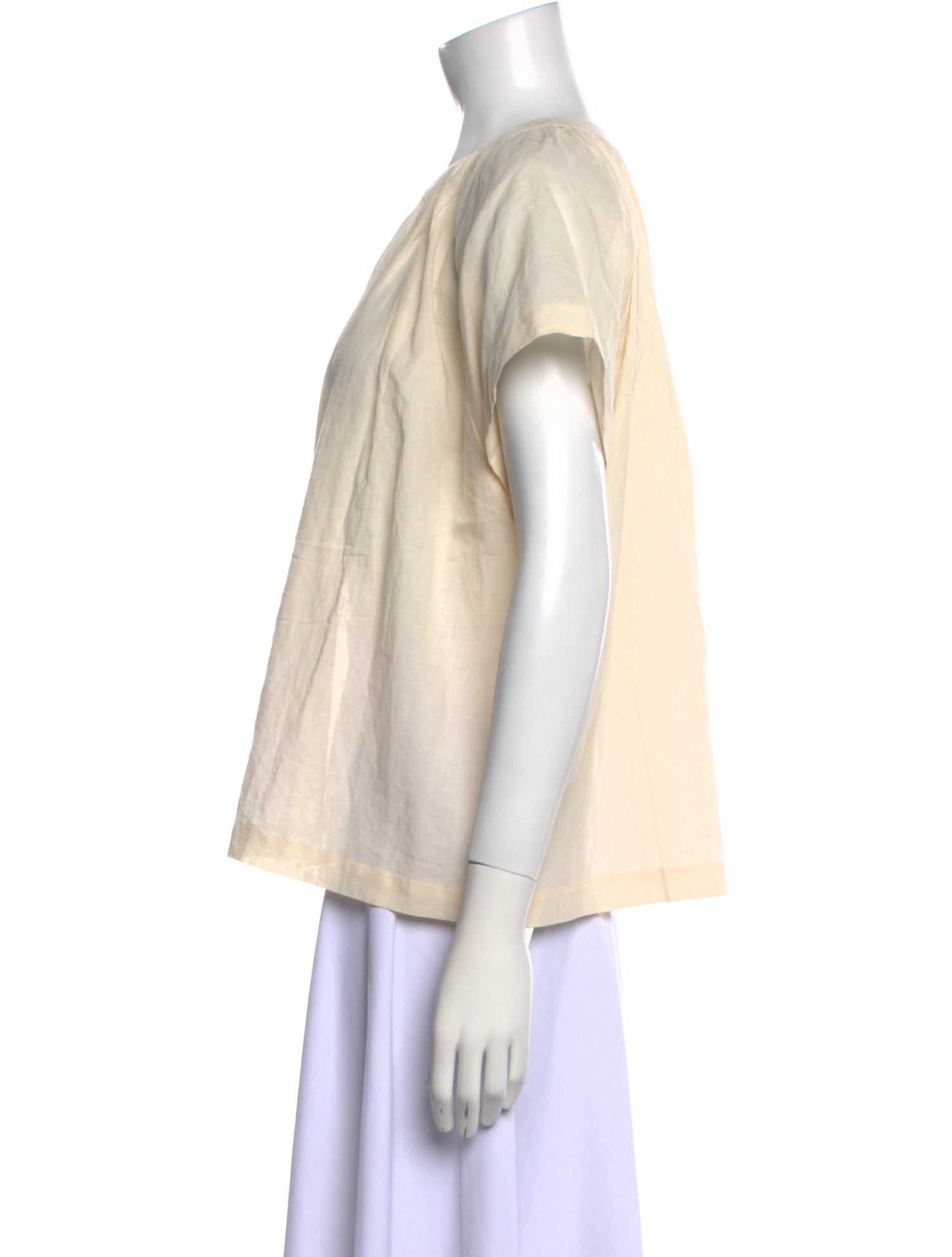 Jenni Kayne Crew Neck Short Sleeve Button-Up Top