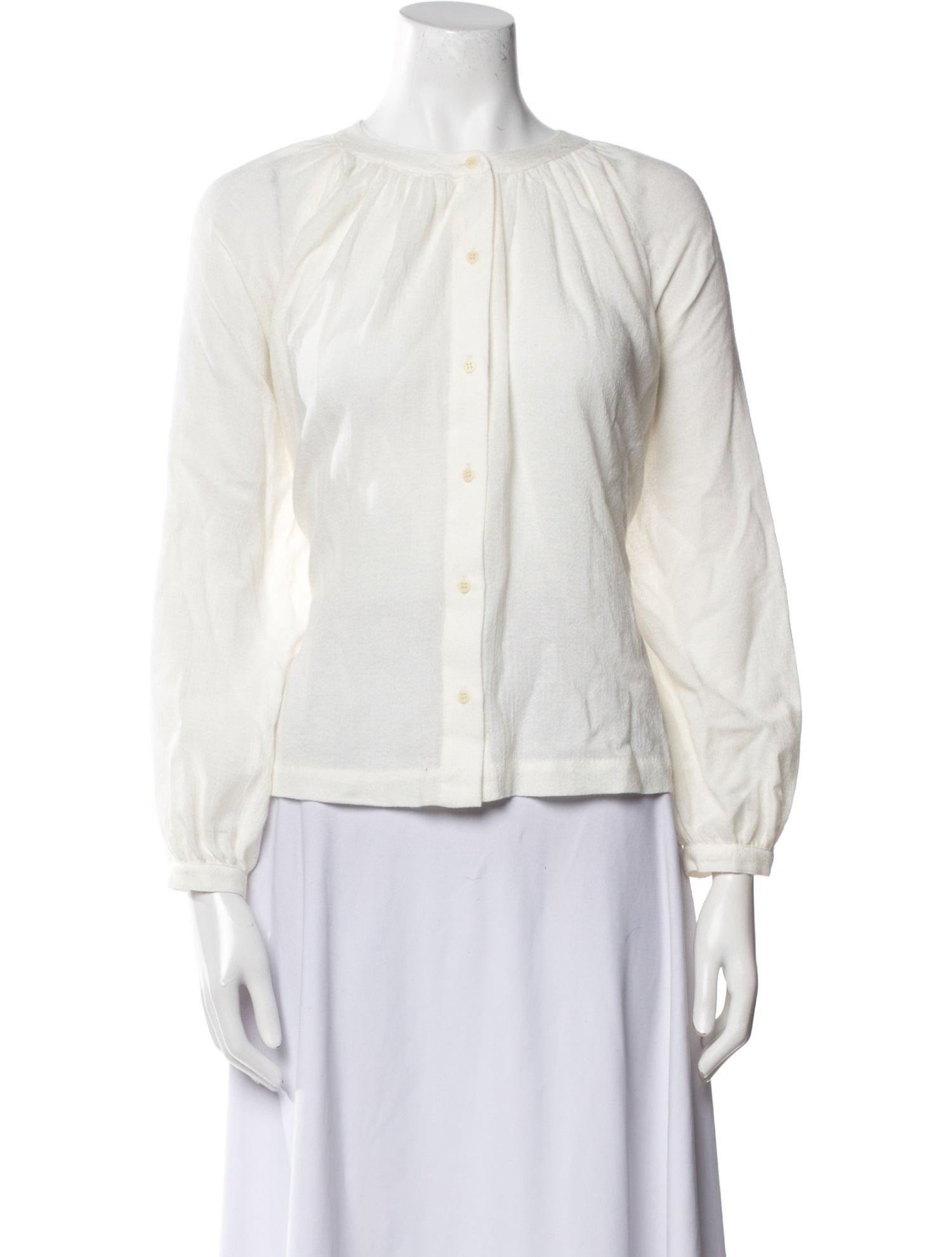 Jenni Kayne Scoop Neck Three-Quarter Sleeve Button-Up Top