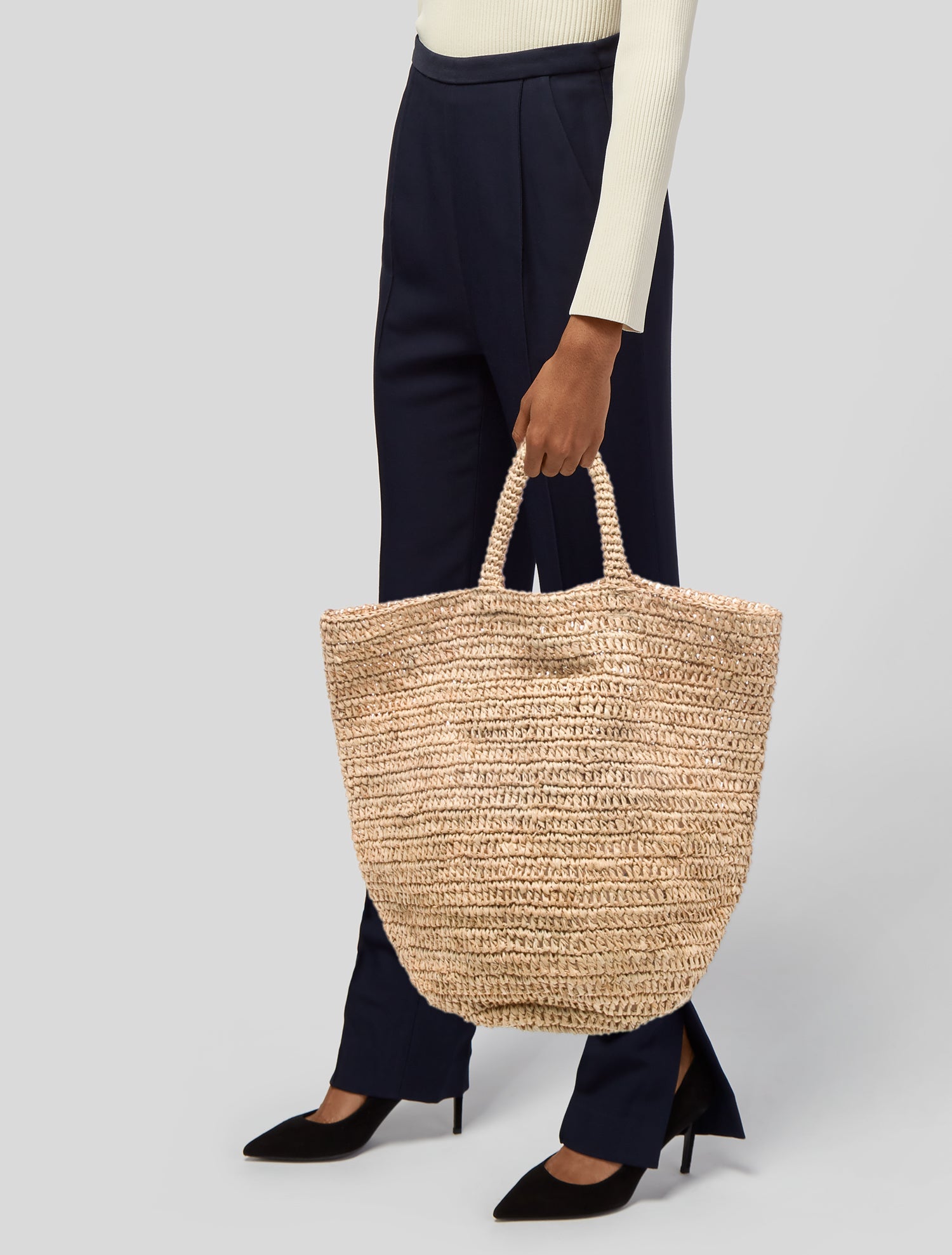 Jenni Kayne Raffia Top Handle Bag