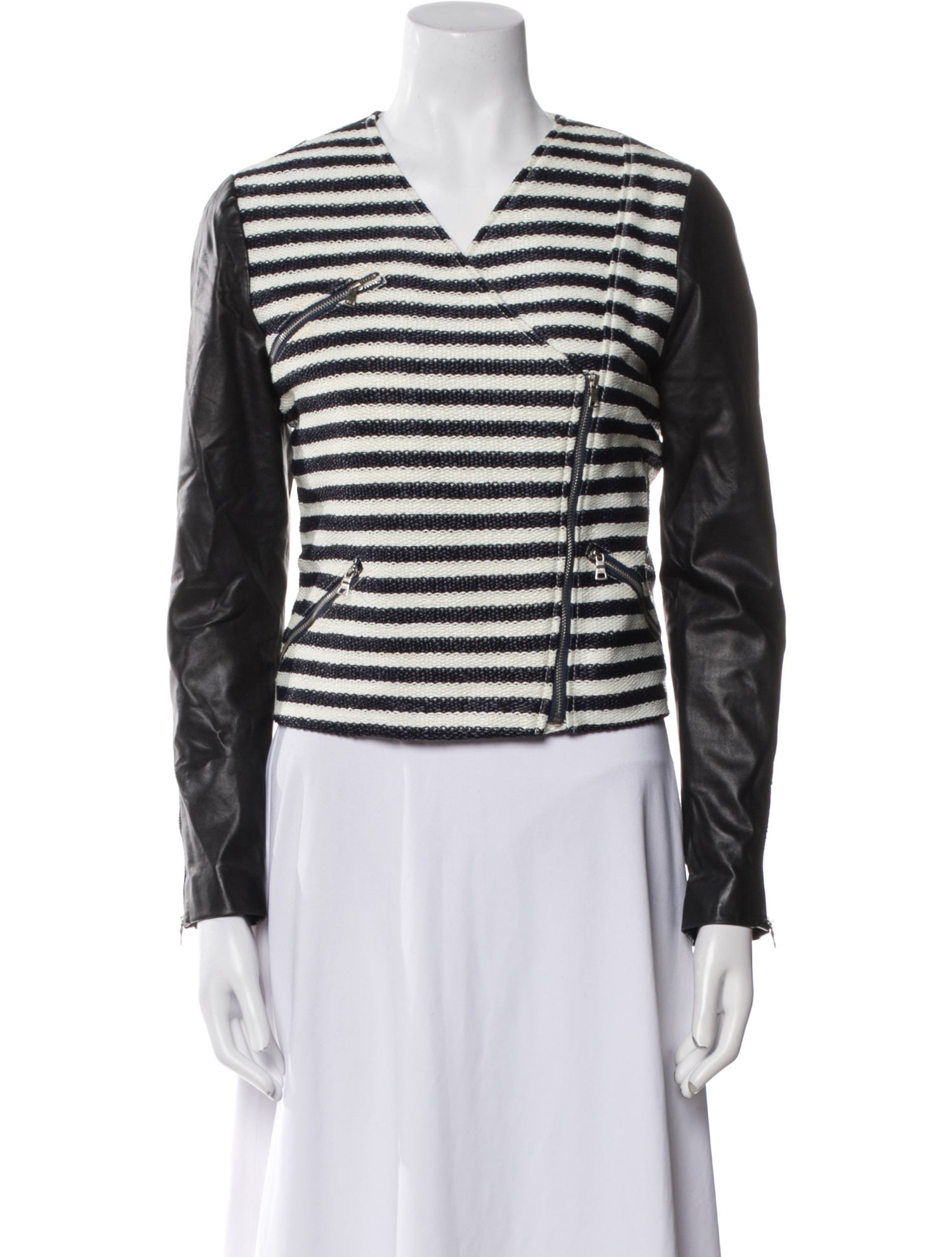 Jenni Kayne Striped Biker Jacket